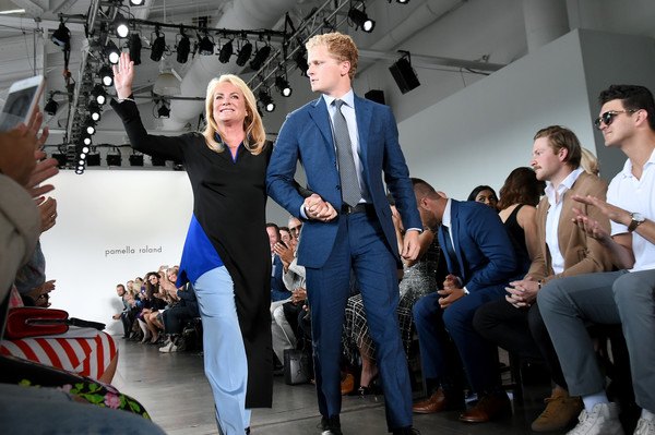 John O'Korn and Ben VanderWeide attend the Pamella Roland Spring 2019 Collection fashion show.