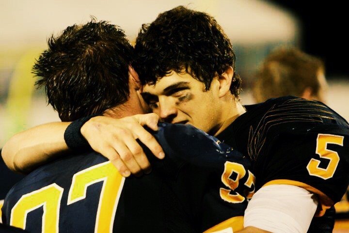 John O'Korn and Joey Bosa celebrate winning the Florida 7A State Championship.