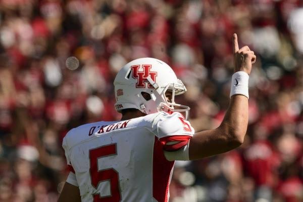 John O'Korn calls a play against Temple at Lincoln Financial Field.