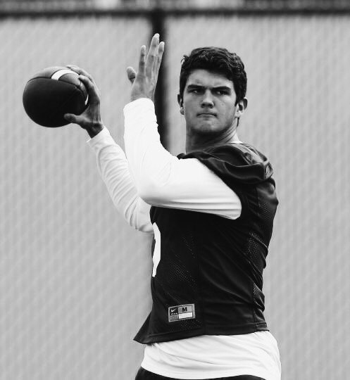 John O'Korn warms up before practice at the University of Houston.